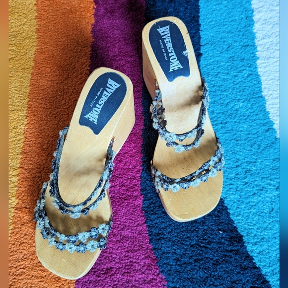 Platform Wooden Wedges with Floral Straps - Picture 3 of 15